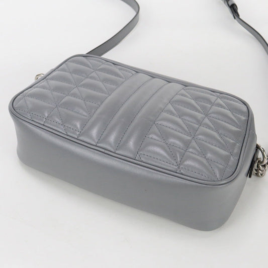 GUCCI 447632 Small Shoulder sling Bag GG Marmont leather gray Women