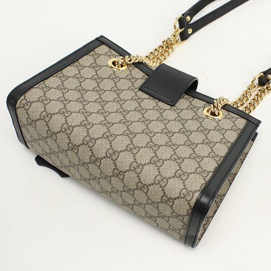 GUCCI 498156 KHNKG 9769 Tote Bag Padlock GG Small Chain Shoulder Bag GG Supreme Canvas,leather beige Women