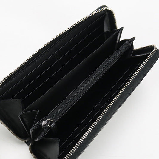 GUCCI 625558 GG emboss PurseZip Around leather black mens
