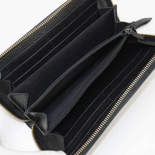 GUCCI 456117 Zip around wallet Double G PurseZip Around leather black Women