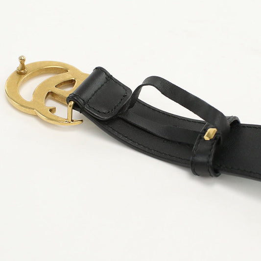 GUCCI 414516 AP00T 1000 belt GG Marmont Double G Slim belt leather black mens