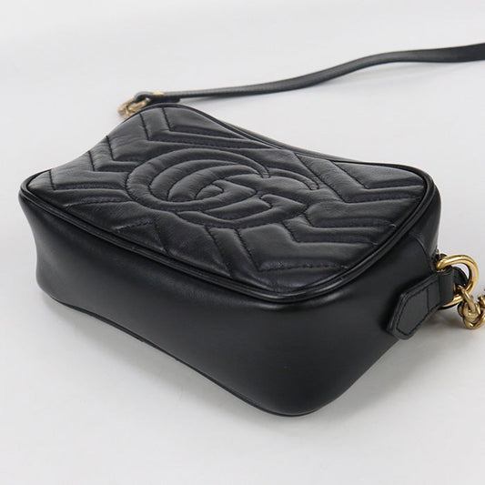 GUCCI 448065 Shoulder Bag GG Marmont Mini camera bag leather black Women