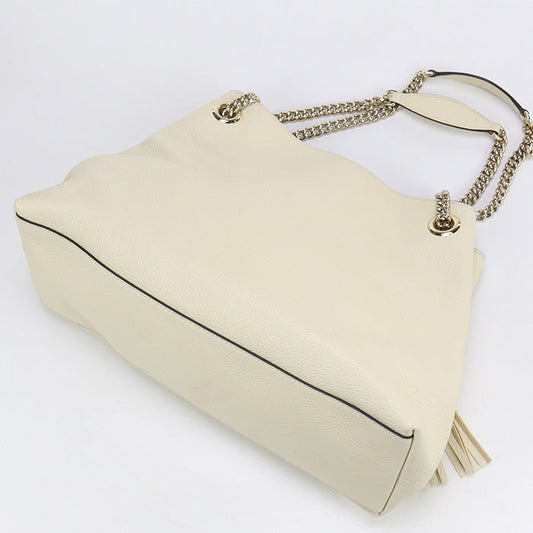 GUCCI GU90132 ChainShoulder Soho leather Bag white Women