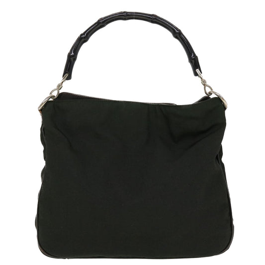 Gucci Bamboo Shoulder Bag Nylon Green 0011638 002058 yb153