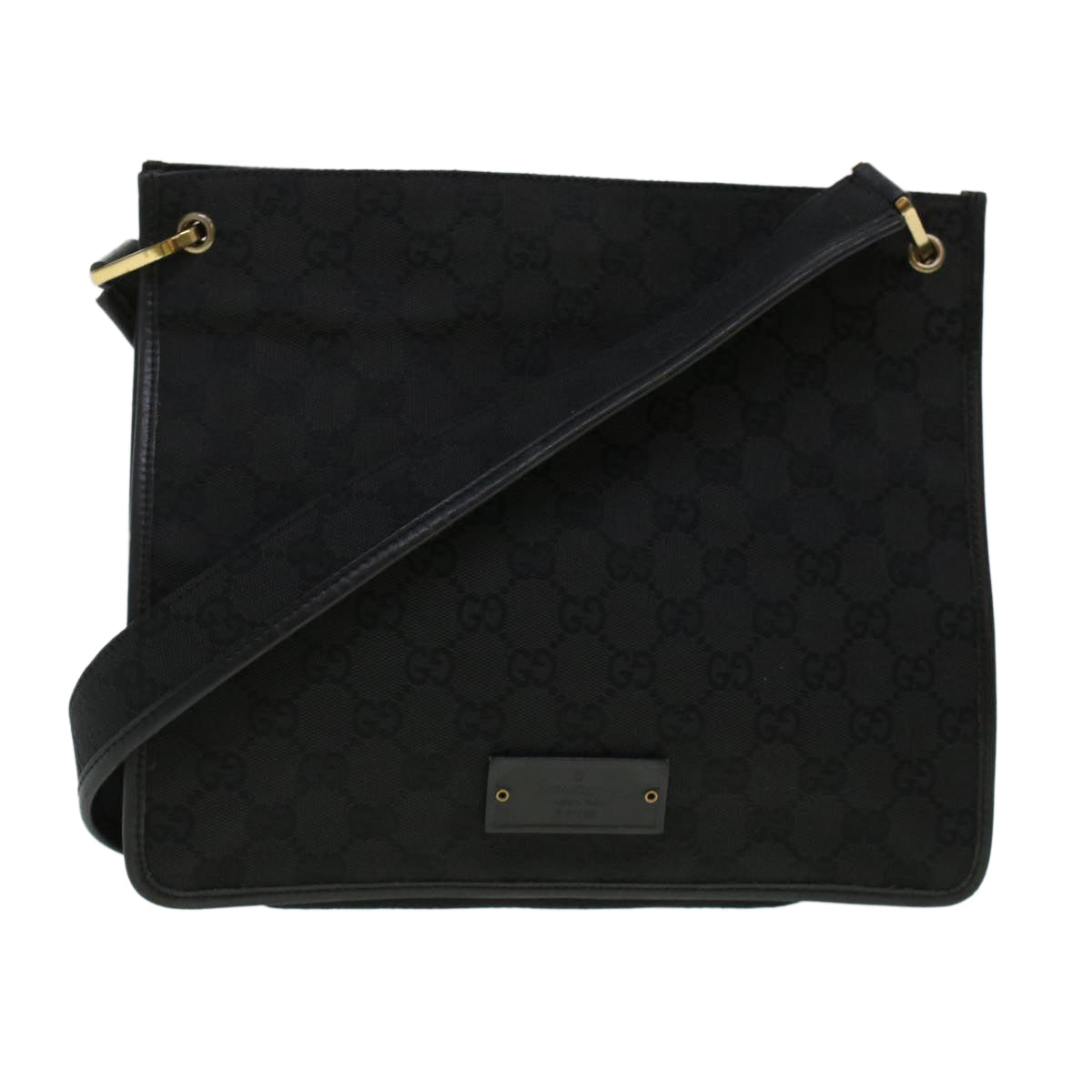GUCCI GG Canvas Shoulder Bag Black 91762 yk7260