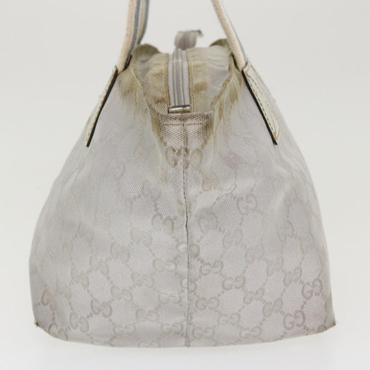 GUCCI GG Canvas Sherry Line Tote Bag Silver Blue gray 131223 yt974