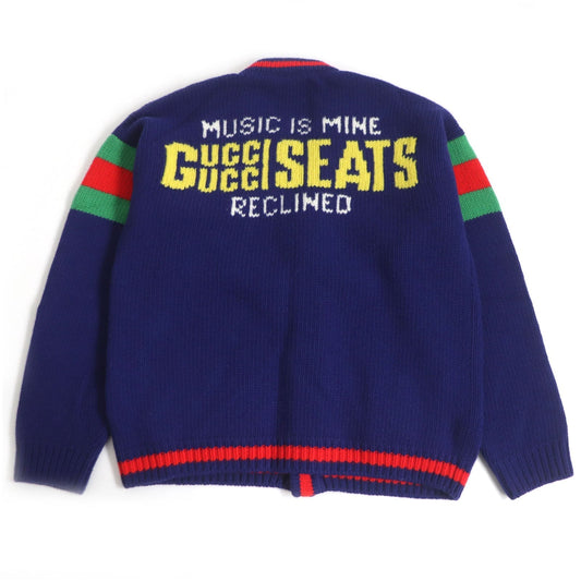 GUCCI cardigan 676389 wool blue L