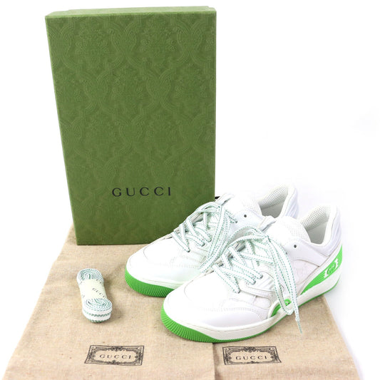 GUCCI Low cut sneakers 700290 PVC White green 35