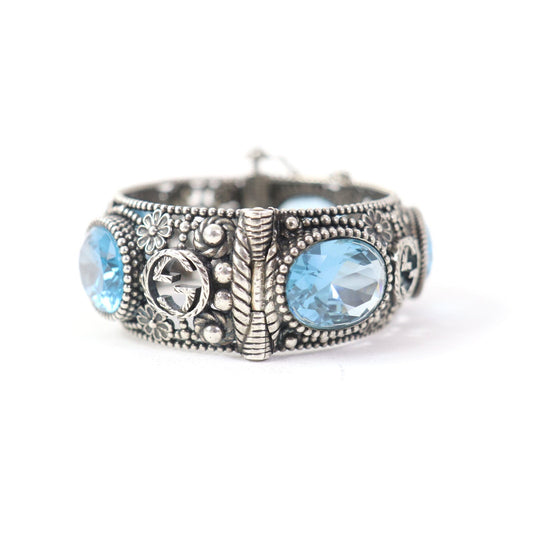 GUCCI bracelet AG925 Silver light blue 17