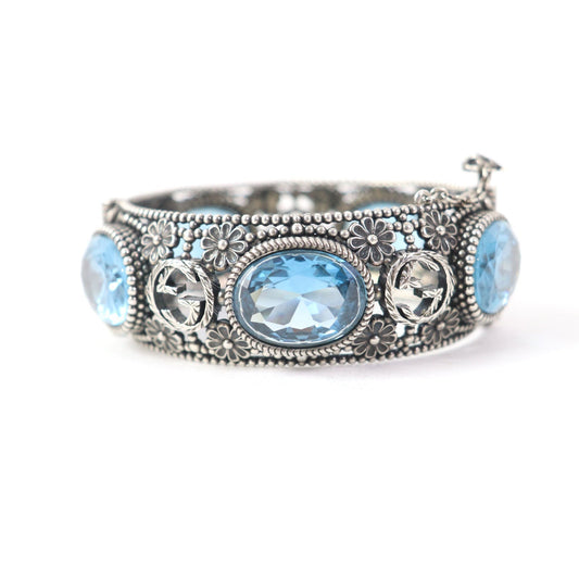 GUCCI bracelet AG925 Silver light blue 17