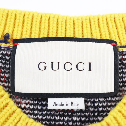 GUCCI knit 493651 X9E63 wool Navy type Multicolor S