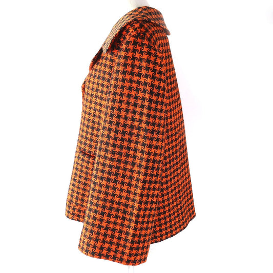 GUCCI coat Outer: 90% wool, Outer: 10% nylon, Lining: 100% silk Orange black 674323 Women 42 Used