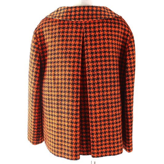 GUCCI coat Outer: 90% wool, Outer: 10% nylon, Lining: 100% silk Orange black 674323 Women 42 Used