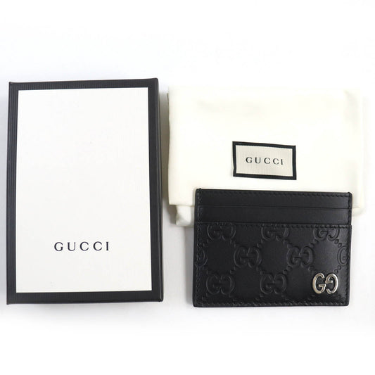 GUCCI Card Case 473927 leather black