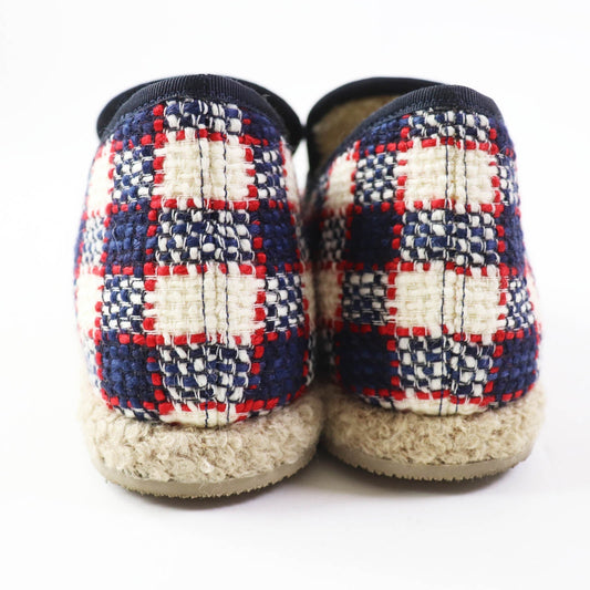 GUCCI loafers tweed Navy red white 36.5
