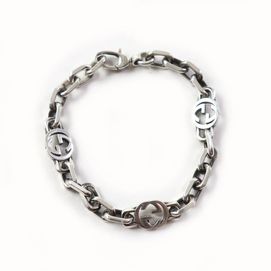 GUCCI bracelet 620798 AG925 Silver Interlocking Silver bracelet 16
