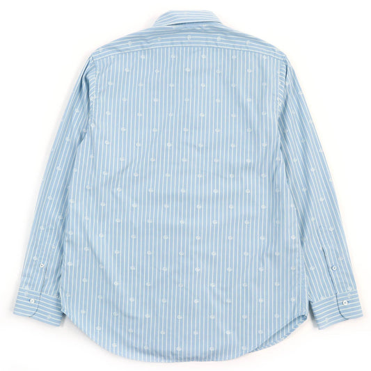 GUCCI Long sleeve shirt 625888 cotton Light blue white GG striped fil coupé cotton shirt