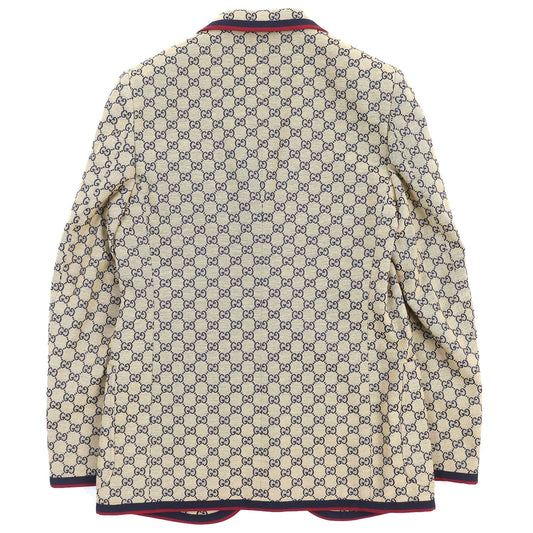 GUCCI 654922 Outer: 100% cotton, Outer: 100% polyester, Lining: 100% rayon, Outer: , Lining 2: 100% rayon Beige navy red mens 48 Used