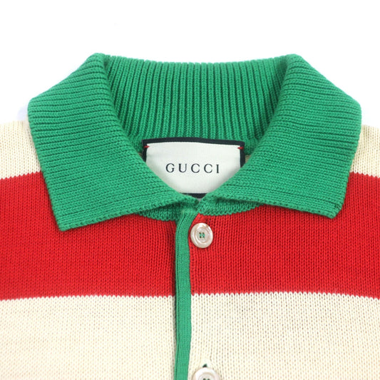 GUCCI Long sleeve polo shirt 571546 cotton Cream Red Green XL