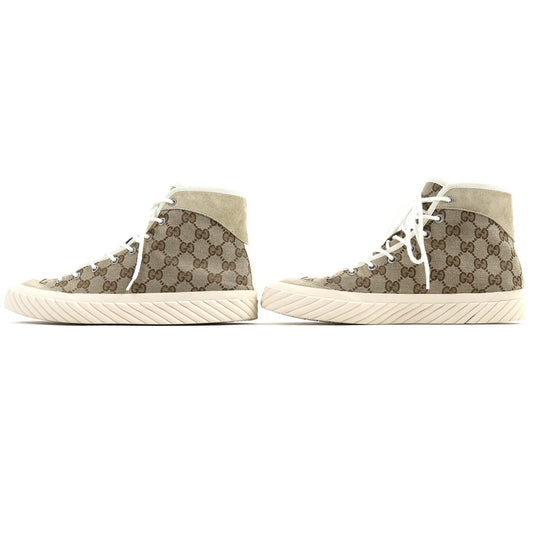 GUCCI High cut sneakers 738995 Suede Beige type mens 7.5 Secondhand