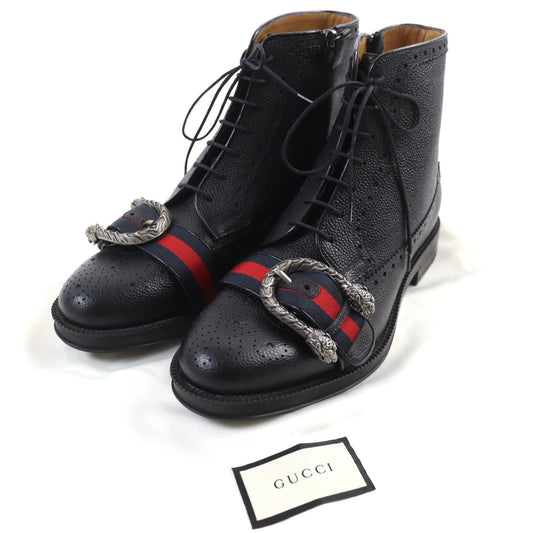 GUCCI boots 496250 Main: Leather black mens 7 Used