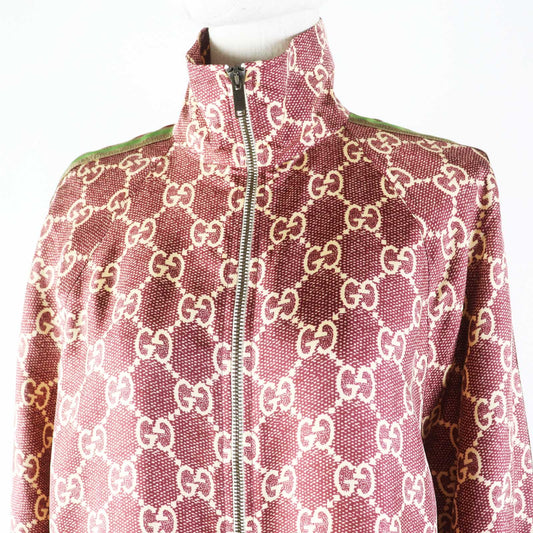 GUCCI 625007 Outer: 100% silk, part: 53% rayon, part: 35% cotton, part: 12% polyester Bordeaux Beige Women S Used