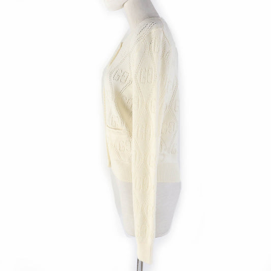 GUCCI cardigan 642117 wool Ivory XS