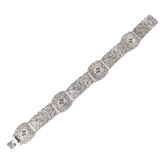 GUCCI bracelet AG925 Silver Arabesque 17