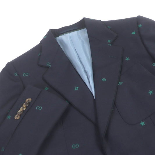 GUCCI 581688 Outer: 100% wool, Lining: 100% cupra, Part: 100% cupra Navy mens 44 Used