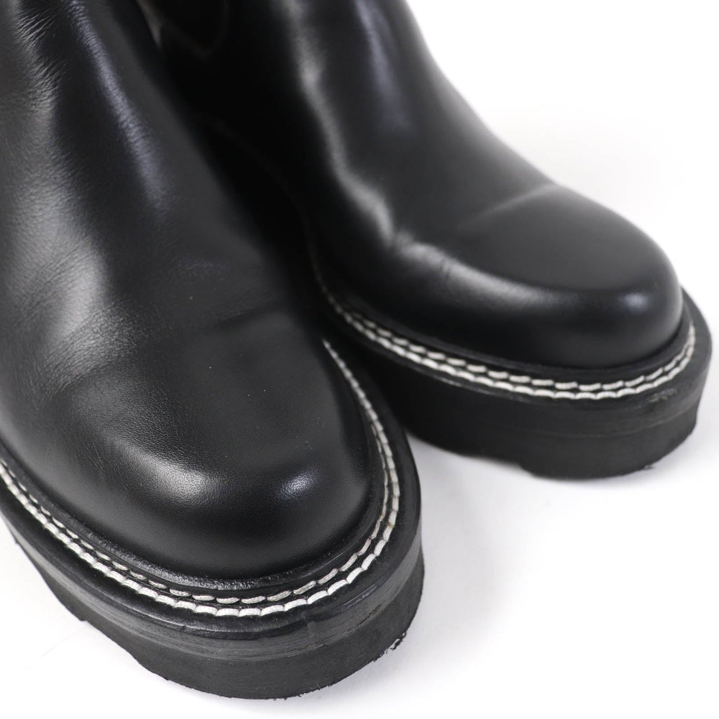 LOUIS VUITTON Ankle boots 1A8947 leather black LV Bobur Line 35.5