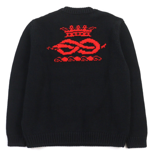 GUCCI knit 514906 cotton Dark Navy Red S