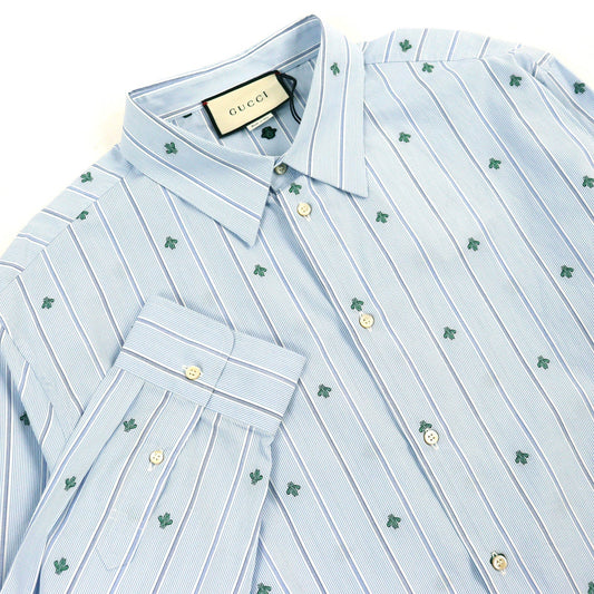 GUCCI Long sleeve shirt 574516 cotton Light Blue White Green