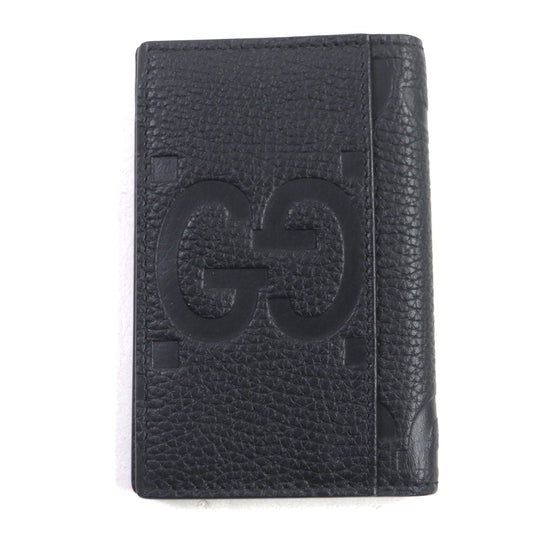 GUCCI Card Case 739478 Main: Leather black Jumbo GG mens Used