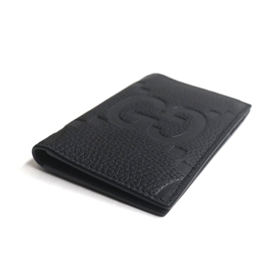 GUCCI Card Case 739478 Main: Leather black Jumbo GG mens Used