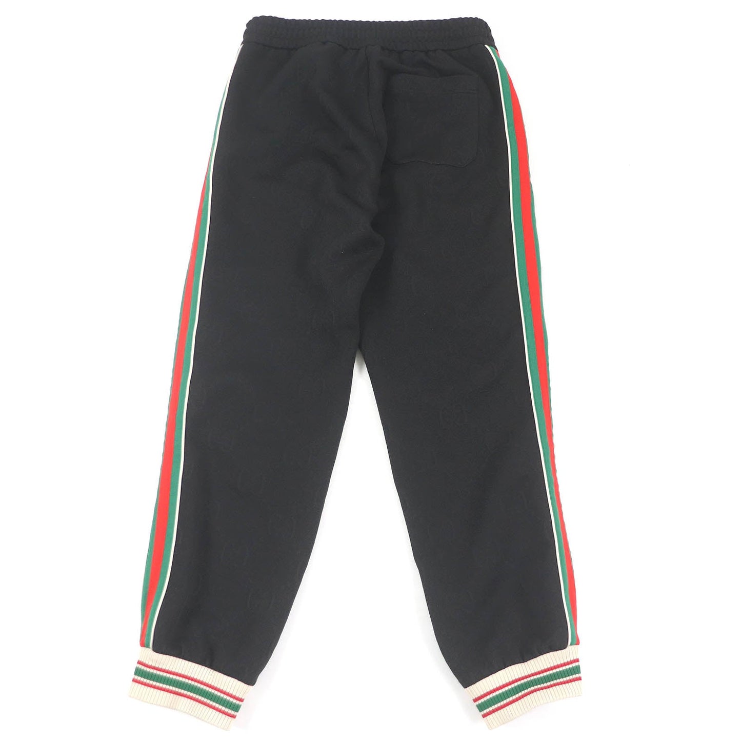 GUCCI Pants 663569 Main: 100% polyester, some parts: 55% polyester, some parts: 45% cotton black GG jersey jacquard jogging pants mens M Used