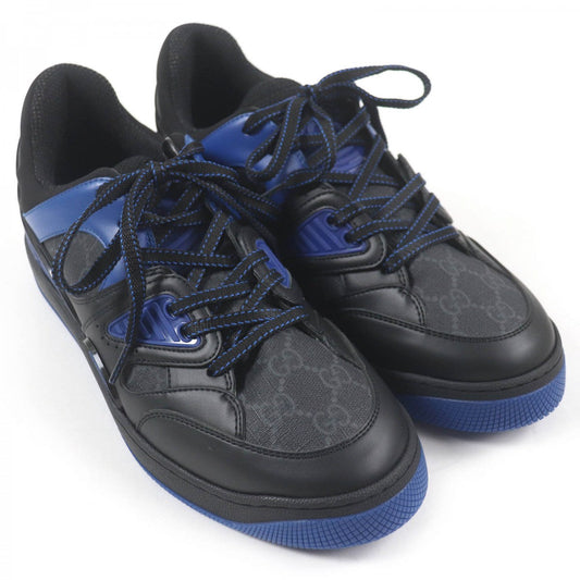 GUCCI Low cut sneakers 724004 Part: Leather Black blue mens 7.5 Used