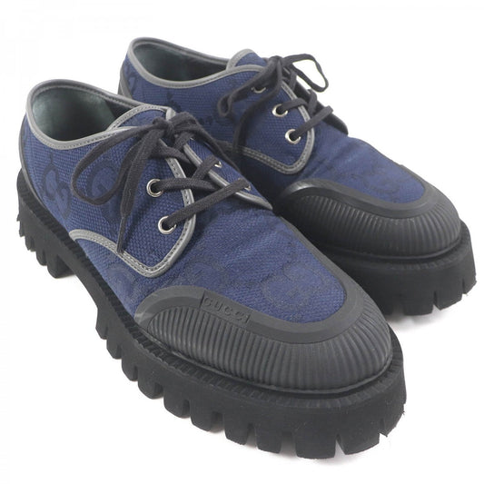 GUCCI Leather shoes 699552 Main: Canvas, Main: Leather, Main: Rubber Navy mens 7 Used