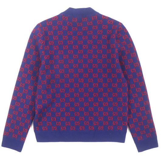 GUCCI cardigan 597724 Main: 95% wool, Main: 5% cashmere, Part: 100% wool Blue red mens M Used