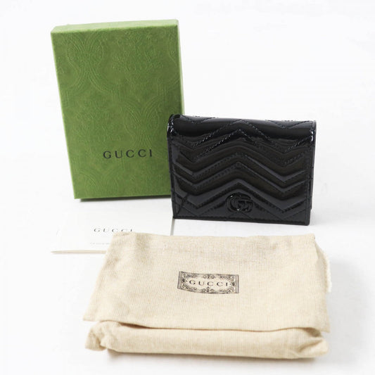 GUCCI Bifold Wallet 466492 Patent leather black