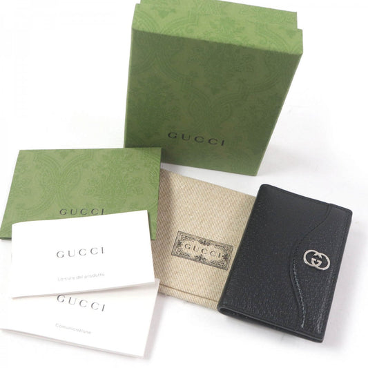 GUCCI Card Case 735000 leather black