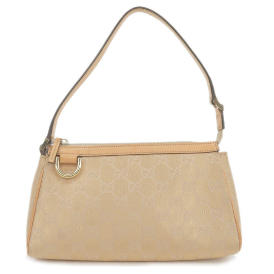 GUCCI Abbey GG Canvas Leather Shoulder Bag Pouch Beige 145750