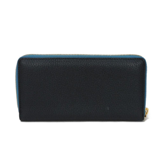 GUCCI Long Wallet Purse 658691 0E8IG 4432 Grain calf leather (embossed) black Logo embossing Zip around wallet