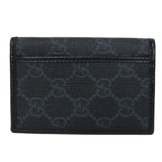 GUCCI Card Case 699267 92TCG 1000 GG Supreme canvas (polyurethane processing) x Calfskin leather black GG Supreme Interlocking G card holder