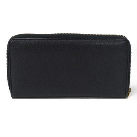 GUCCI Long Wallet Purse 409392 A7M0T 1000  Texture leather (embossed) black GG Marmont Zip around wallet Women(Unisex) Used