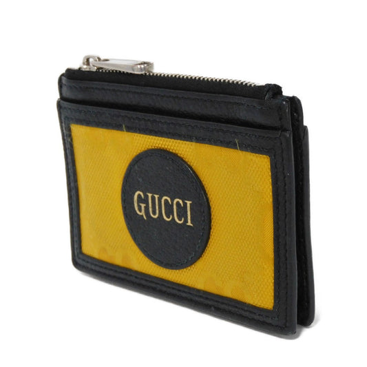 GUCCI Coin case 625583 H9HAN 7673 GG nylon x calf leather (embossed) Yellow x black GG nylon Off the Grid Zip Card Holder