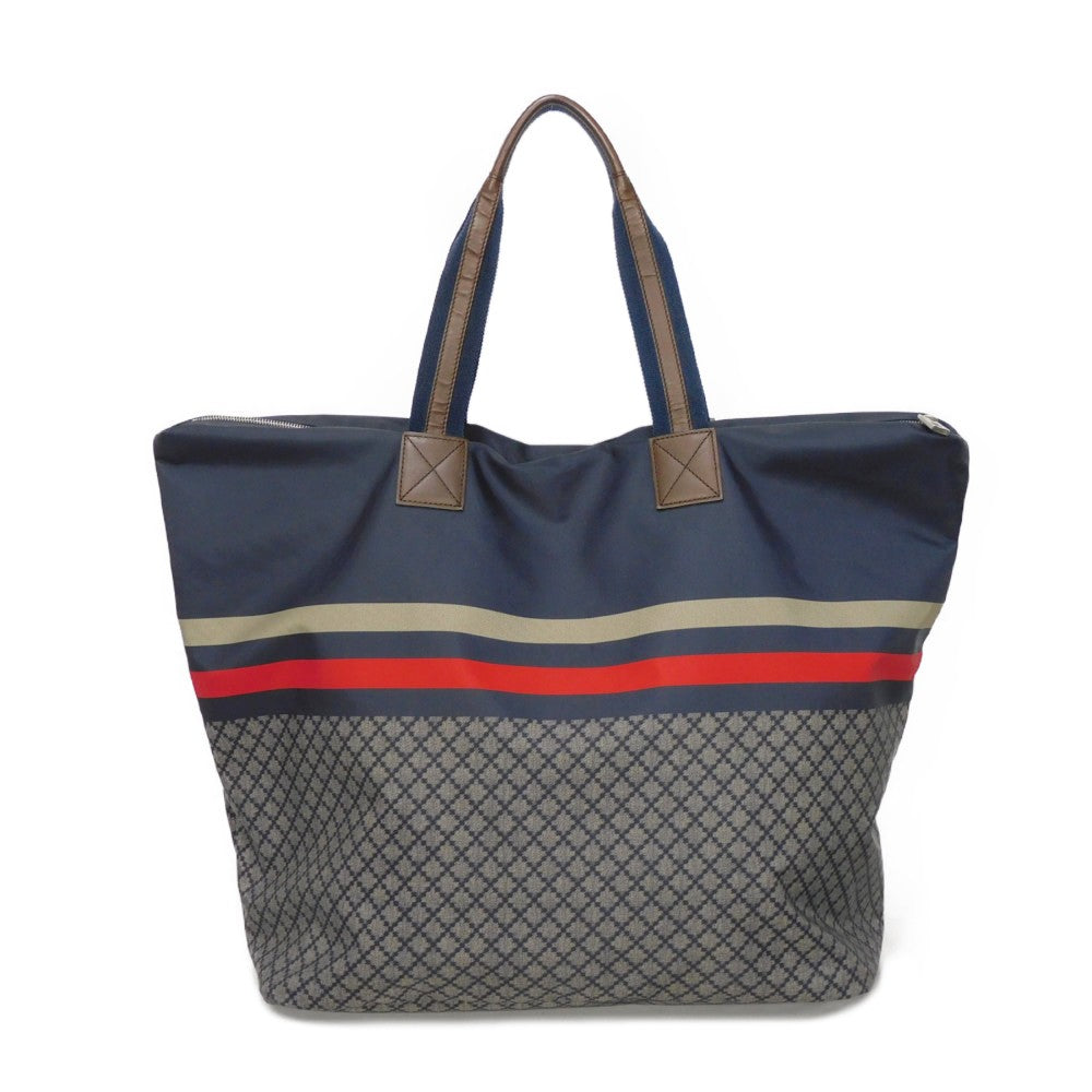 GUCCI Tote Bag 268106 F951N 8611 Nylon Navy x red web Diamante Tote mens Used