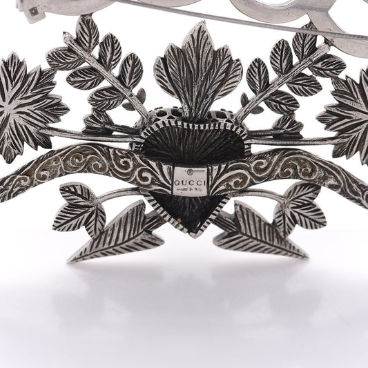 Gucci GUCCY Crystal Brooch in Silver