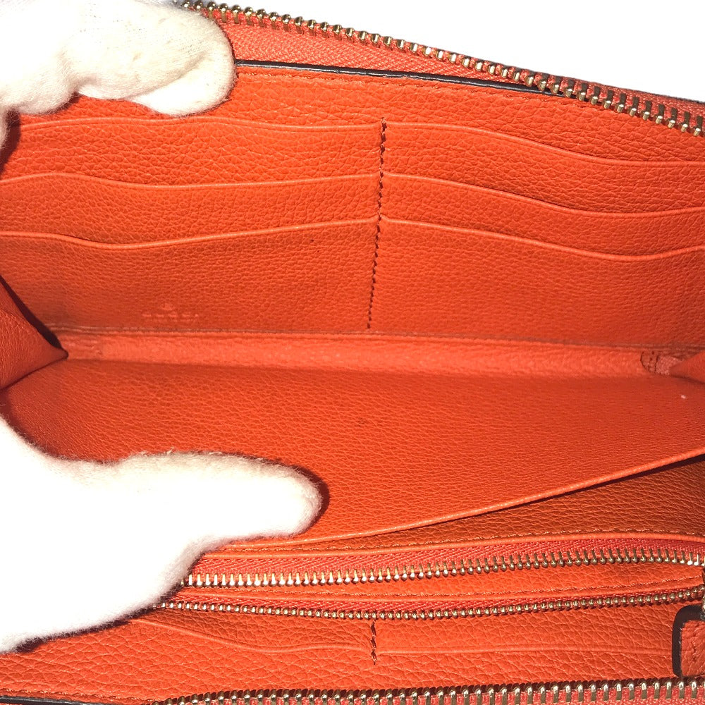 GUCCI Long Wallet Purse 658691 525040 leather Orange Round zip Embossed logo