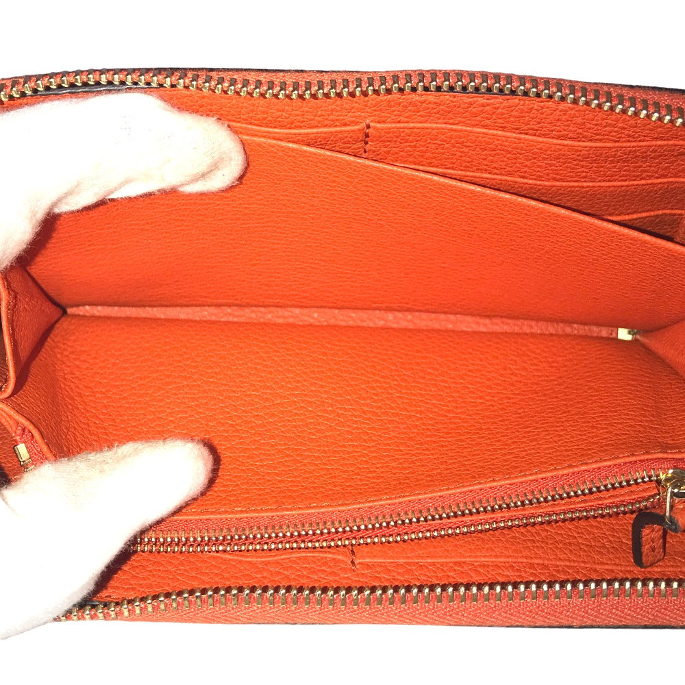 GUCCI Long Wallet Purse 658691 525040 leather Orange Round zip Embossed logo