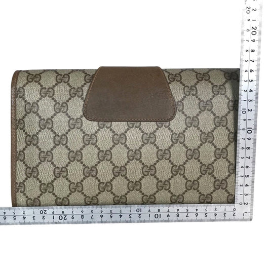 GUCCI Clutch bag 89 01 030 canvas beige business bag GG Old Gucci Shelly